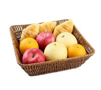 Wicker Woven Bread Baskets, Handwoven Storage Basket Bin, Fruit Vegetables Sundries Woven Storage Basket for Home, Restaurant, Bakery Tabletop Food Serving Baskets Trays