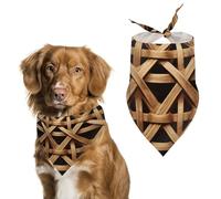 Wicker Woven Grid Dog Bandana for Small Medium Large Dogs Printing Pattern Adjustable Bibs Scarf Soft Washable Triangle Pet Costume Decor