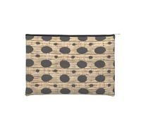 Wicker Woven Grid Reusable Paper Cosmetic Bag Waterproof & Lightweight for Travel, School & Daily Use Full-Print Design Women, Students, Eco-Conscious