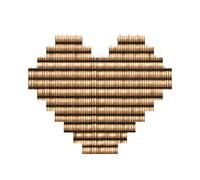 Wicker Woven pattern Print 3D Jigsaw Art Brick Puzzle Heart-Shaped Desk Decor Building Blocks 30 pieces DIY Gift