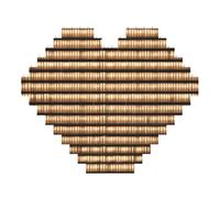 Wicker Woven Pattern Print Art Brick Puzzle Heart Shaped DIY Building Blocks Set 3D Jigsaw Home Decor 53 Pieces