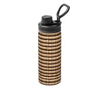 Wicker Woven Pattern Print Sports Insulated Kettle 18oz, Stainless Steel Kettle for Gym Fitness Outdoor