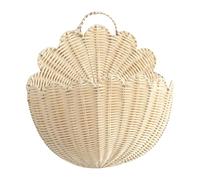 Wicker Woven Wall Basket Scalloped Design 36-40x20-25x12-17cm 365-700g - Rustic Handmade Hanging Storage For Toys Fruit Towels, Living Room Bathroom Kitchen