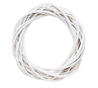 Wicker Wreath Decor,Christmas Rattan Vine Ring Floral Hoop Natural 20cm Ornaments Craft Easter Wreath Door Signs Natural White Artificial Hanging Wreaths for Wedding Birthday