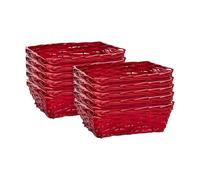 Wickerfield 10pcs Natural Wicker Hamper Basket Wicker Trays Gift Basket Retail Display Tray Christmas Hampers (Red, Small)