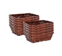 Wickerfield 10pcs Natural Wicker Hamper Basket Wicker Trays Gift Basket Retail Display Tray Christmas Hampers (Brown, Small)