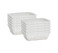 Wickerfield 10pcs Natural Wicker Hamper Basket Wicker Trays Gift Basket Retail Display Tray Christmas Hampers (White, Small)