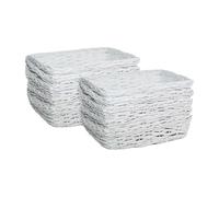 Wickerfield 10pcs Natural Wicker Hamper Basket Wicker Trays Gift Basket Retail Display Tray Christmas Hampers (White, Large)