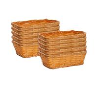 Wickerfield 10pcs Natural Wicker Hamper Basket Wicker Trays Gift Basket Retail Display Tray Christmas Hampers (Honey, Small)