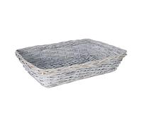 Wickerfield 10pcs Natural Wicker Hamper Basket Wicker Trays Gift Basket Retail Display Tray Christmas Hampers (Grey, Medium)