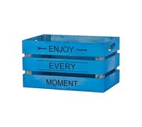 Wickerfield 3PCS Small Wooden Box, Decorative Storage Boxes with Oval-shaped Handles, Home and Office, Gift Display Box (Blue)
