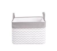 Wickerfield Canvas Laundry Basket With Handle in Rectangular Shape for Home Supply Storage, Office Collection Solution and Decoration (Small)