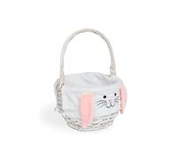Wickerfield Easter Basket Wicker Basket with Handle for Easter Egg Hunt Kids Children Party Flower Craft Gift (Pink)