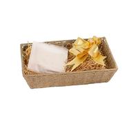 Wickerfield Gift Hamper Basket Kit with Shredded Paper, Make Your Own Gift Hamper, Paper Rope Storage Organiser, Woven Wicker Basket (Beige Basket, Khaki Filling)