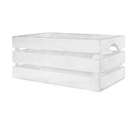 Wickerfield Great Value Wooden Crates for Retail Display, Tray Wooden Storage Box for Shelves Racks, Gift Hamper for Window Display Rectangular (White Wash, Medium)