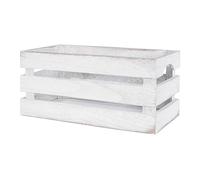 Wickerfield Great Value Wooden Crates Retail Display Tray Wooden Storage Box Shelves Racks Gift Hamper (White Wash, Small)