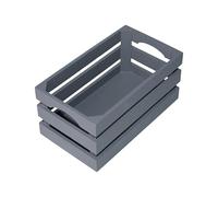 Wickerfield Great Value Wooden Crates Retail Display Tray Wooden Storage Box Shelves Racks Gift Hamper (Grey, Small)