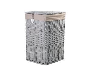 Wickerfield Grey Square Corner Handmade Wicker Laundry Basket (Large)