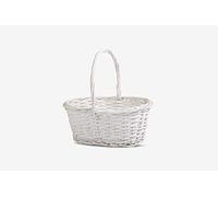 Wickerfield Hamper Baskets for Gifts Empty, Wicker Gift Basket with Handle, Dorothy Basket, Small Wicker Baskets for Flower Girl, Baby Hamper, Easter Egg (White)