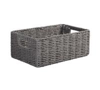 Wickerfield Handwoven Paper Rope Storage Basket for Home Office Storage Organization and Hamper Making (Grey, Medium)