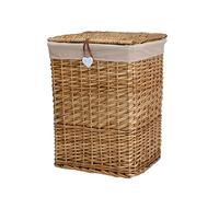 Wickerfield Large Brown Wicker Laundry Basket with Lid and Removable Lining