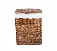 Wickerfield Large Brown Wicker Laundry Basket with Lid and Removable Lining