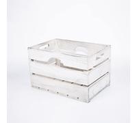 Wickerfield Large Wooden Storage Box, Wooden Crate with Handle, Apple Storage Trays, Storage Crates Display Boxes, Wood Crate (Medium)