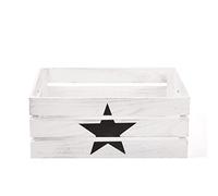 Wickerfield Lovely Wooden Crates With Star Pattern Wooden Storage Box Wooden Tray Wooden Shelves Wooden Gift Box (Small)