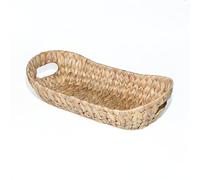 Wickerfield Oval Water Hyacinth Woven Storage Basket for Shelves Wicker Gift Hamper with Handle Small Bathroom Home Kitchen Organizer (Small)
