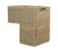 Wickerfield Seagrass Stair Basket, L-Shape Wicker Basket, Step Storage Baskets, Bin for Laundry, Household Items, Toys, Nursery Room (Seagrass)