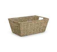 Wickerfield Seagrass Storage Hamper Basket, Shelf Organiser with Handles