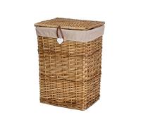 Wickerfield Small Brown Wicker Laundry Basket with Lid and Removable Lining