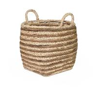 Wickerfield Water Hyacinth Woven Blanket Basket Wicker Storage Laundry Basket with Handle Large Toy Living Room Organizer (Medium)