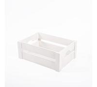 Wickerfield White Wooden Apple Crates Retail Display Shelf Storage Box Gift Hamper (Pure White, Small)