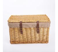 Wickerfield Wicker Hamper Basket with Lid, Hamper Baskets for Gifts Empty, Empty Gift Basket, Wicker Storage Trunk with Lining (Large)