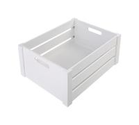 Wickerfield Wooden Crate with handles Shelve Basket Racking Crates Gift Hampers Wedding Decoration Retail Display Rack (Pure White, Large)