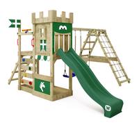 WICKEY DragonFlyer - Wooden climbing frame with slide and two swing seats
