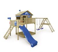WICKEY Smart Ocean - Wooden climbing frame with large sandpit, swing & playhouse
