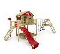 WICKEY Smart Ocean - Wooden climbing frame with large sandpit, swing & playhouse