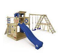 Wickey Smart Surf Climbing Frame with Climbing Add-on, blue - Wooden, for Kids, Garden