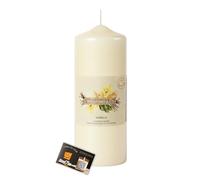 Wickford & Co Large Festive Scented Pillar Candle | Vanilla, 750g, Candles Long Burning 110hrs | Christmas Candles Gifts for Women | Includes ShopZee Safety Tips Guide (Vanilla)
