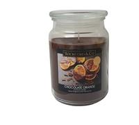 WICKFORD & CO Large Scented Candle in Glass Jar Burns UP to 95 Hours. 15cm 450g (Chocolate Orange)