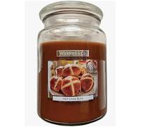 WICKFORD & CO Large Scented Candle in Glass Jar Burns UP to 95 Hours. 15cm 450g (Hot Cross Buns)
