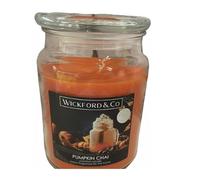 WICKFORD & CO Large Scented Candle in Glass Jar Burns UP to 95 Hours. 15cm 450g (Pumpkin Chai)