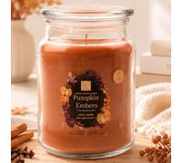 Wickford & Co Pumpkin Embers Scented Candle Glass Jar 15cm | Warm Vanilla & Spiced Clove, 95 Hour Burn Time, Halloween Fragrance, Luxury Home Scent, Large Glass Jar