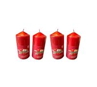 Wickford &Co Scented Candle in Pillar Shaped Pack of 4 Assorted Candles (Warm Apple & Cinnamon)