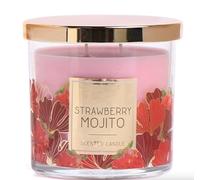 Wickford & Co. Scented Candle Set, 350g, 3 Cocktail Fragrances, Strawberry Mojito, Sunset Daiquiri, Blue Hawaii (Strawberry Mojito)