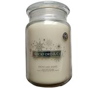 Wickford & Co Snowflake Wishes Luxury Scented Candle 18 Oz Jar with lid - up to 95 Hour Burn Time