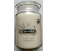 Wickford & Co Snowflake Wishes Luxury Scented Candle 18 Oz Jar with lid - up to 95 Hour Burn Time