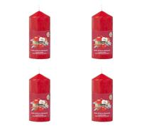 Wickford & Co Warm Apples & Cinnamon Pillar Christmas Candle Pack of 4